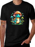 Mushroom Dino Graphic Tee - Cute Cartoon T-Shirt product image 1