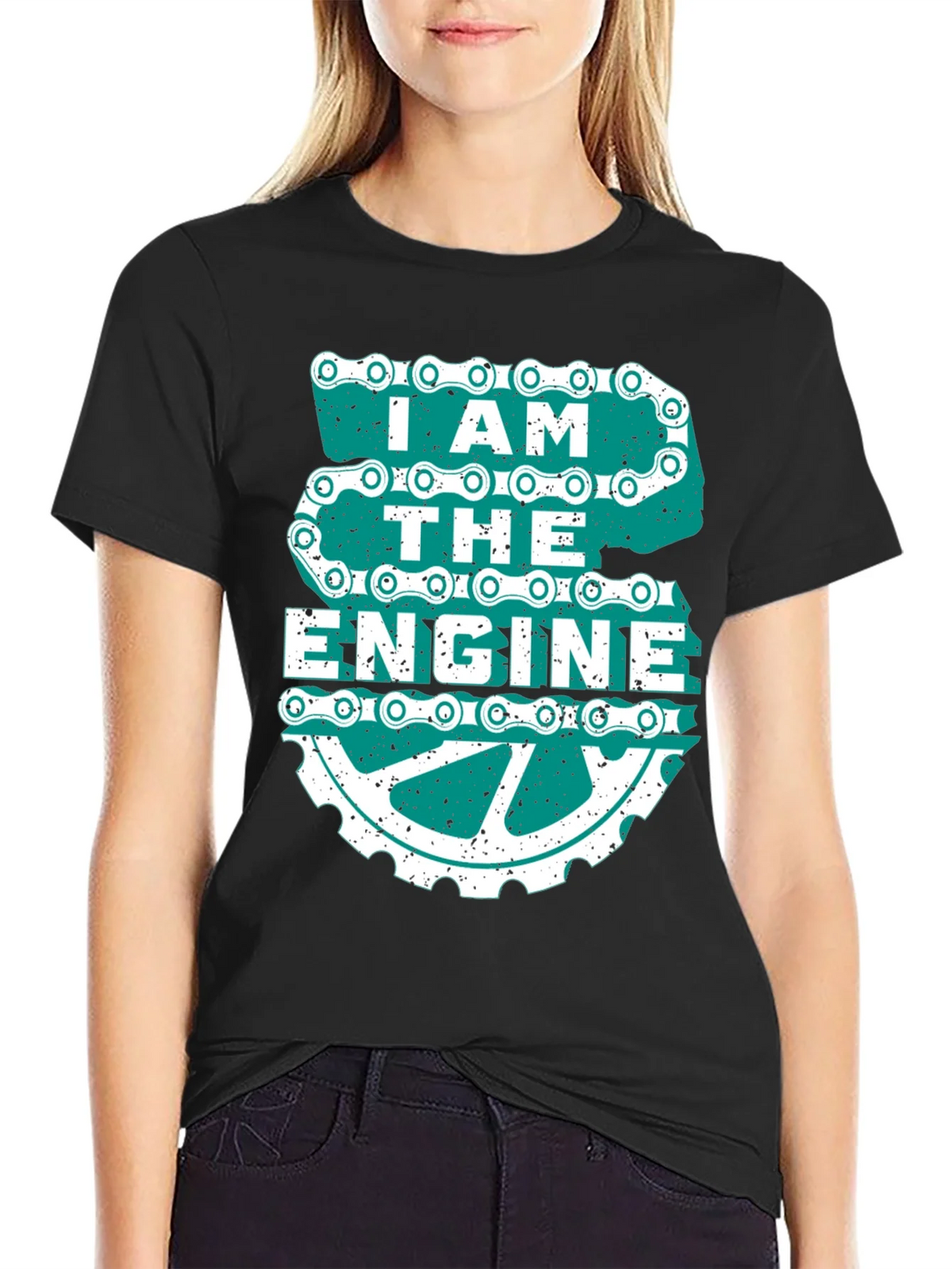 I AM THE ENGINE Graphic Tee - Black Cotton Blend product image 2
