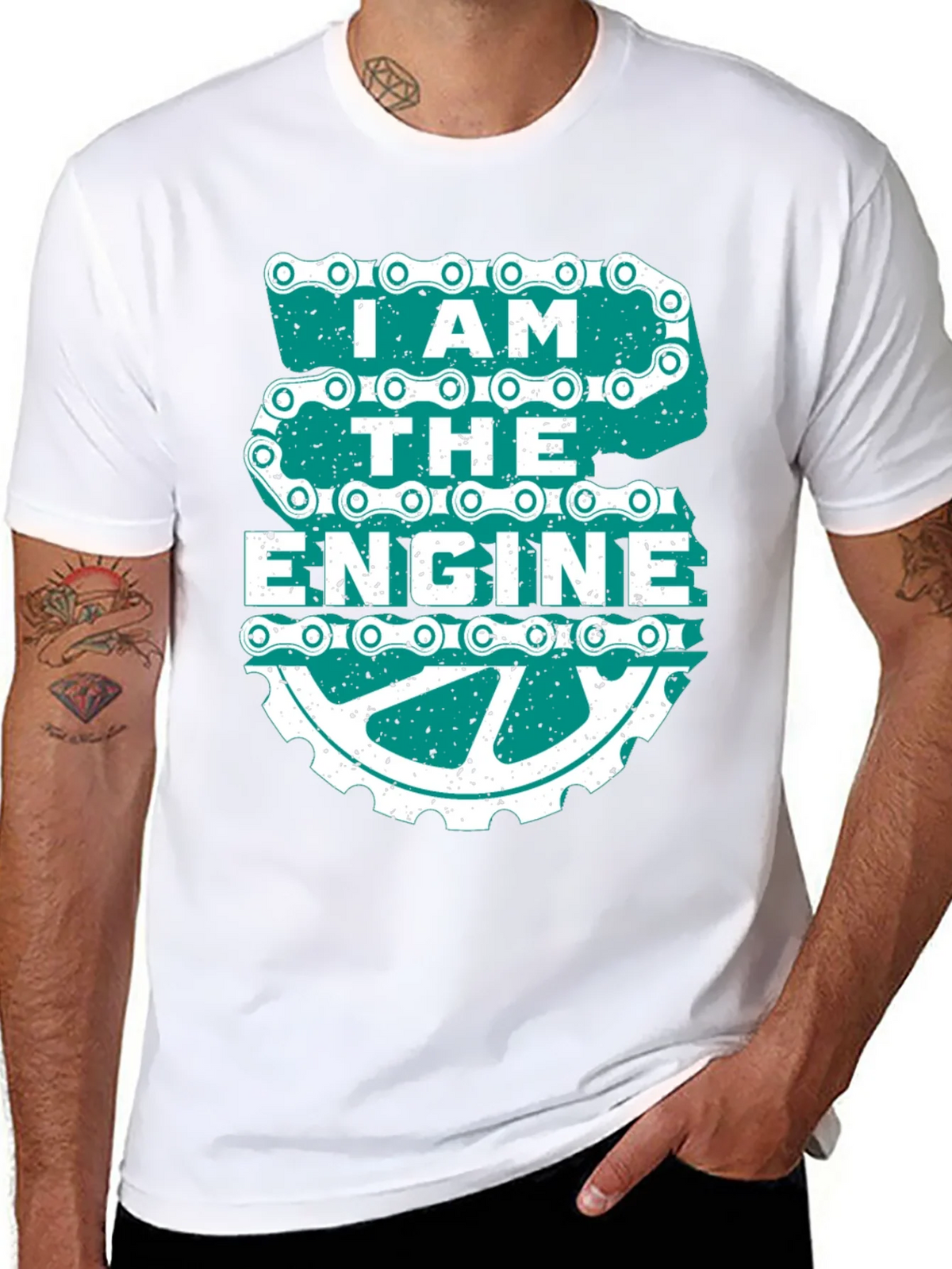 I AM THE ENGINE Graphic Tee - Black Cotton Blend product image 7