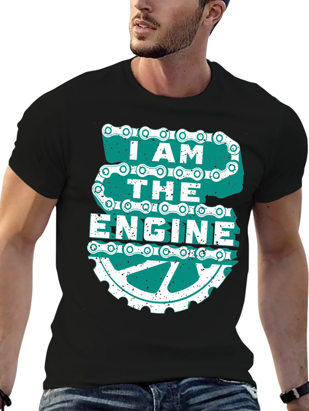 I AM THE ENGINE Graphic Tee - Black Cotton Blend product image 6