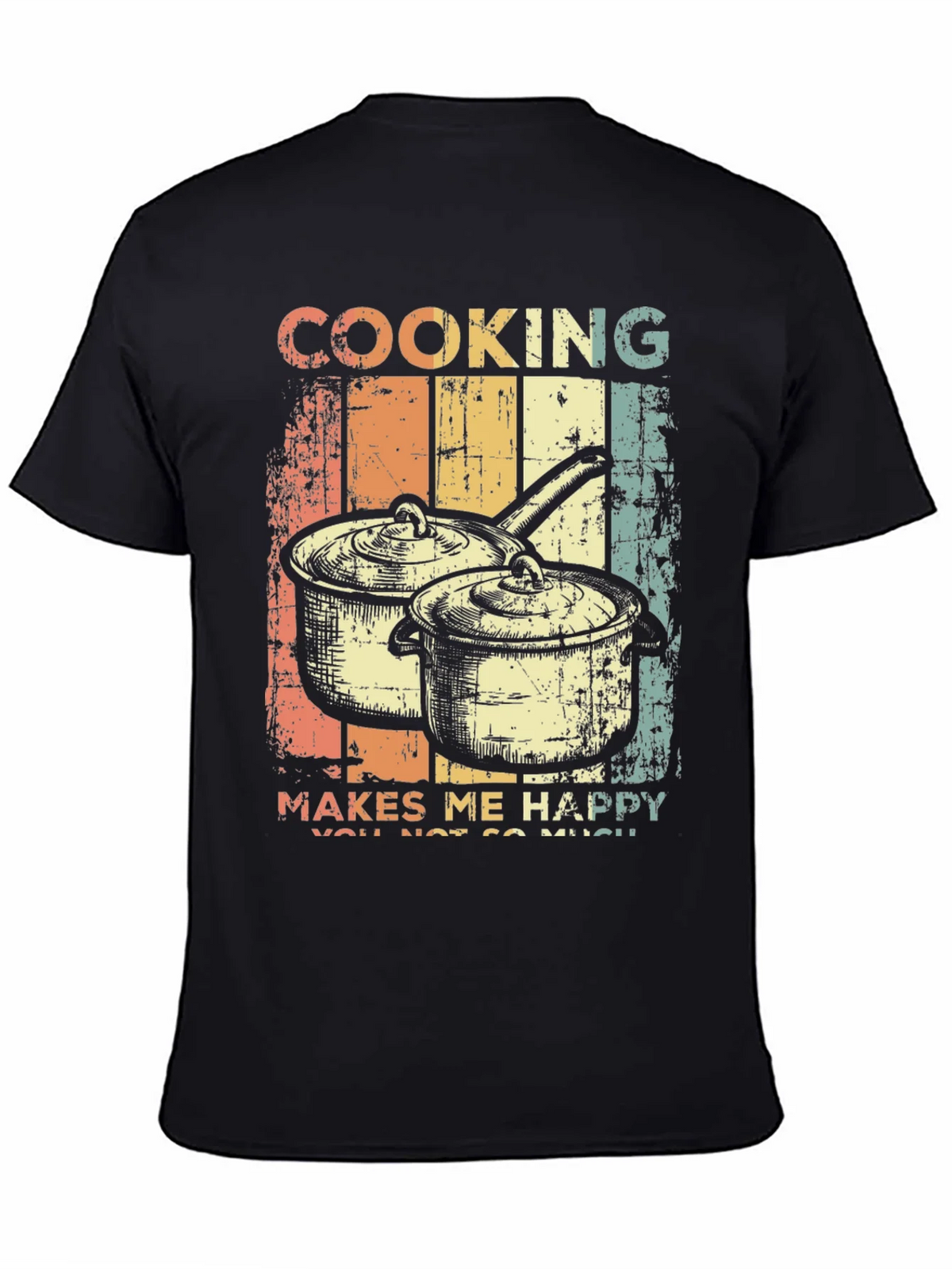 Cooking Makes Me Happy Retro T-Shirt product image 4