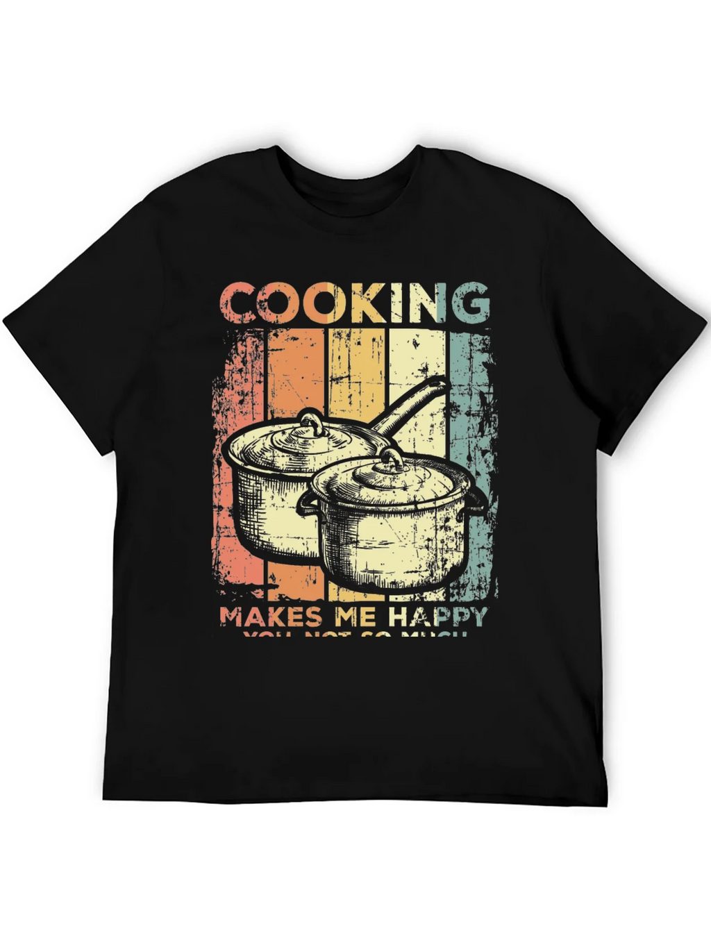 Cooking Makes Me Happy Retro T-Shirt product image 5