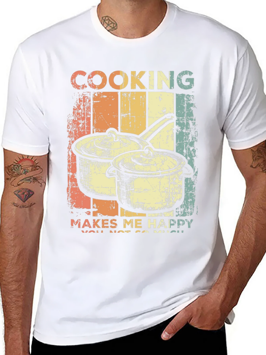 Cooking Makes Me Happy Retro T-Shirt product image 7