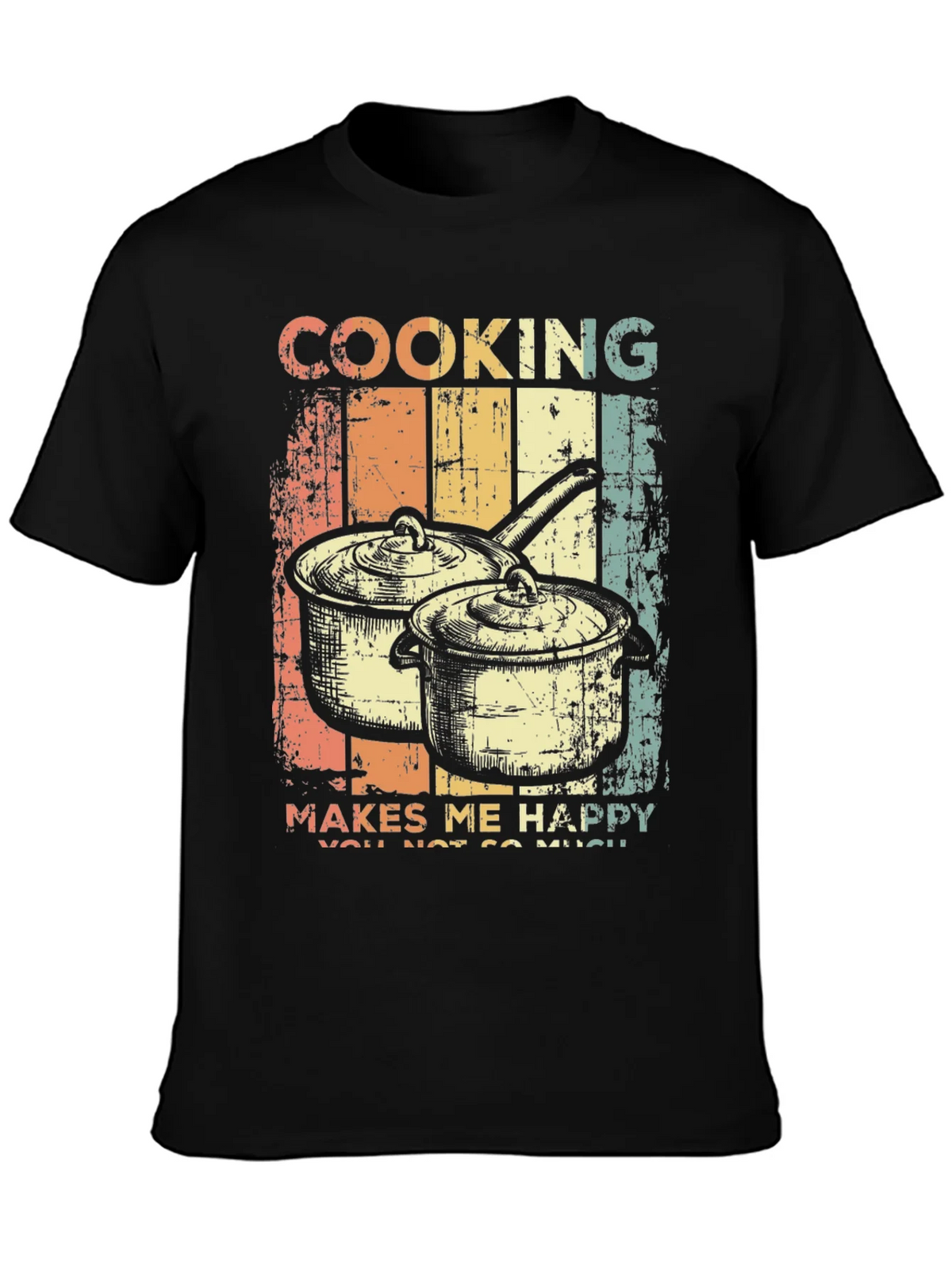Cooking Makes Me Happy Retro T-Shirt product image 3