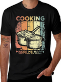 Cooking Makes Me Happy Retro T-Shirt product image 1