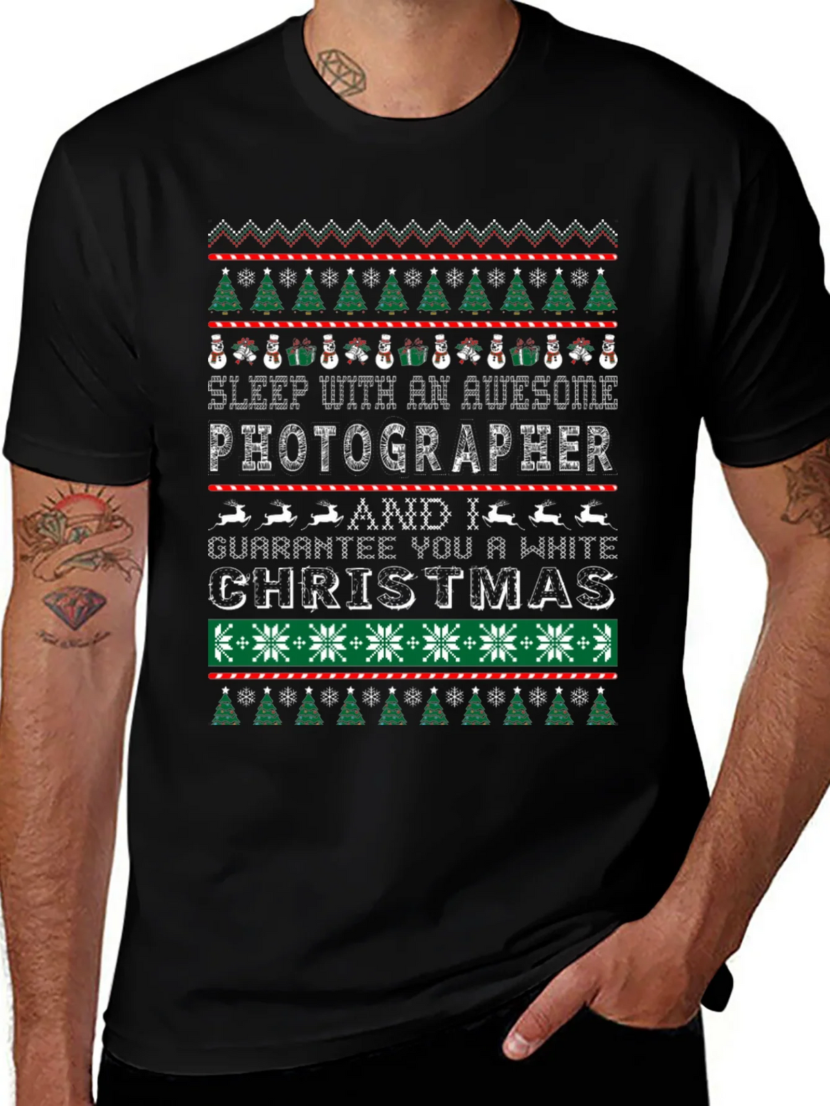 Awesome Photographer Ugly Christmas Sweater T-Shirt product image 1