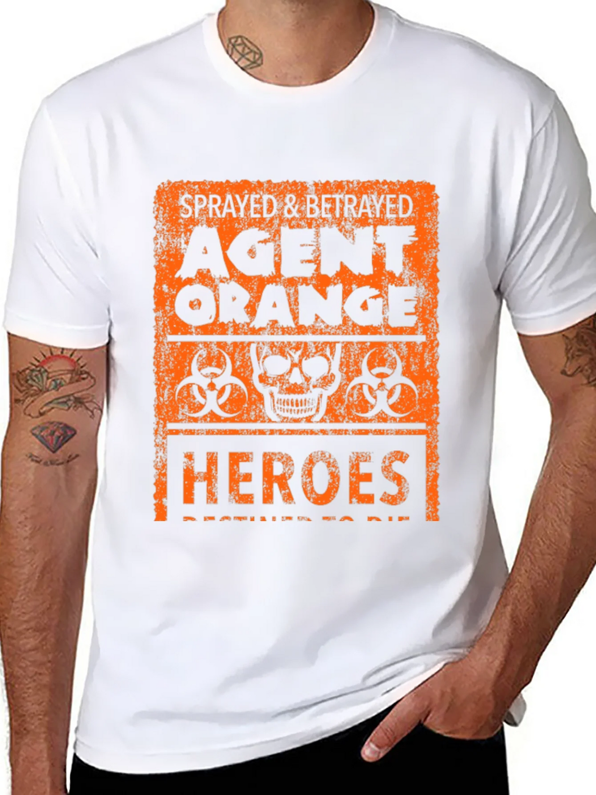 Agent Orange Graphic T-Shirt - Sprayed & Betrayed Heroes Tee product image 7