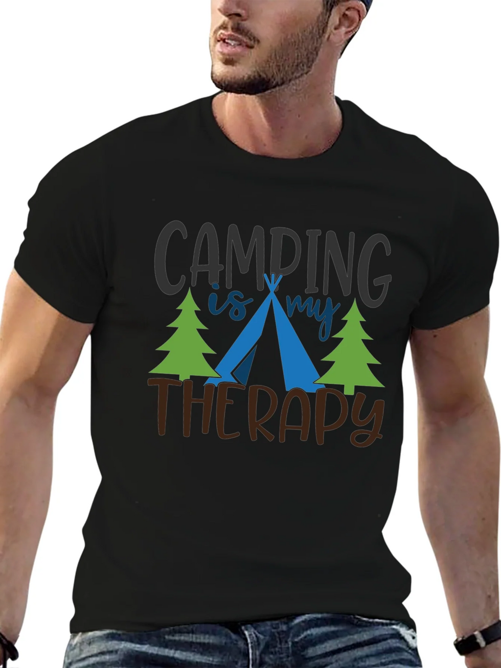 Camping Is My Therapy Graphic T-Shirt product image 6