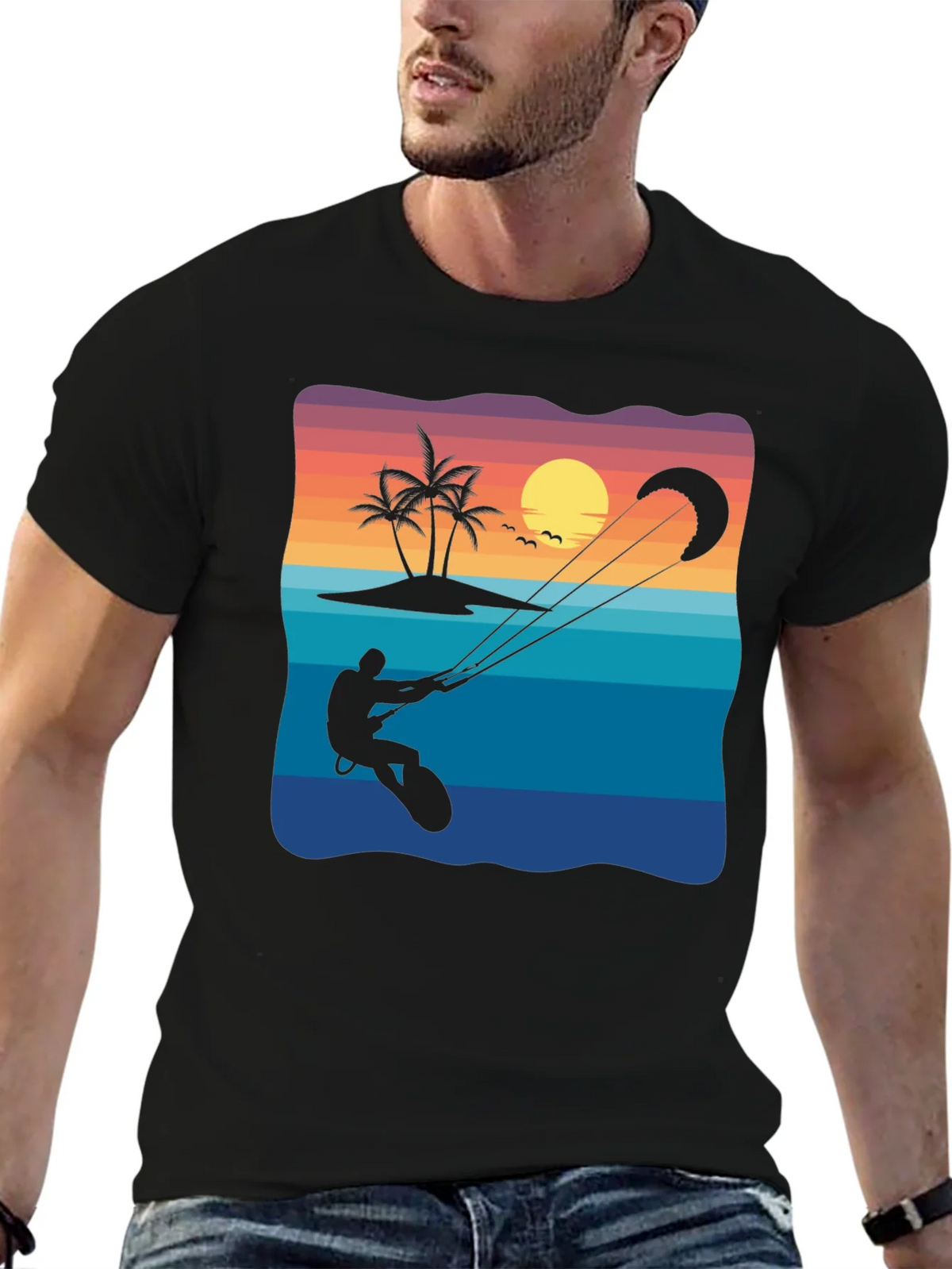 Kitesurfing Sunset Graphic Tee product image 4