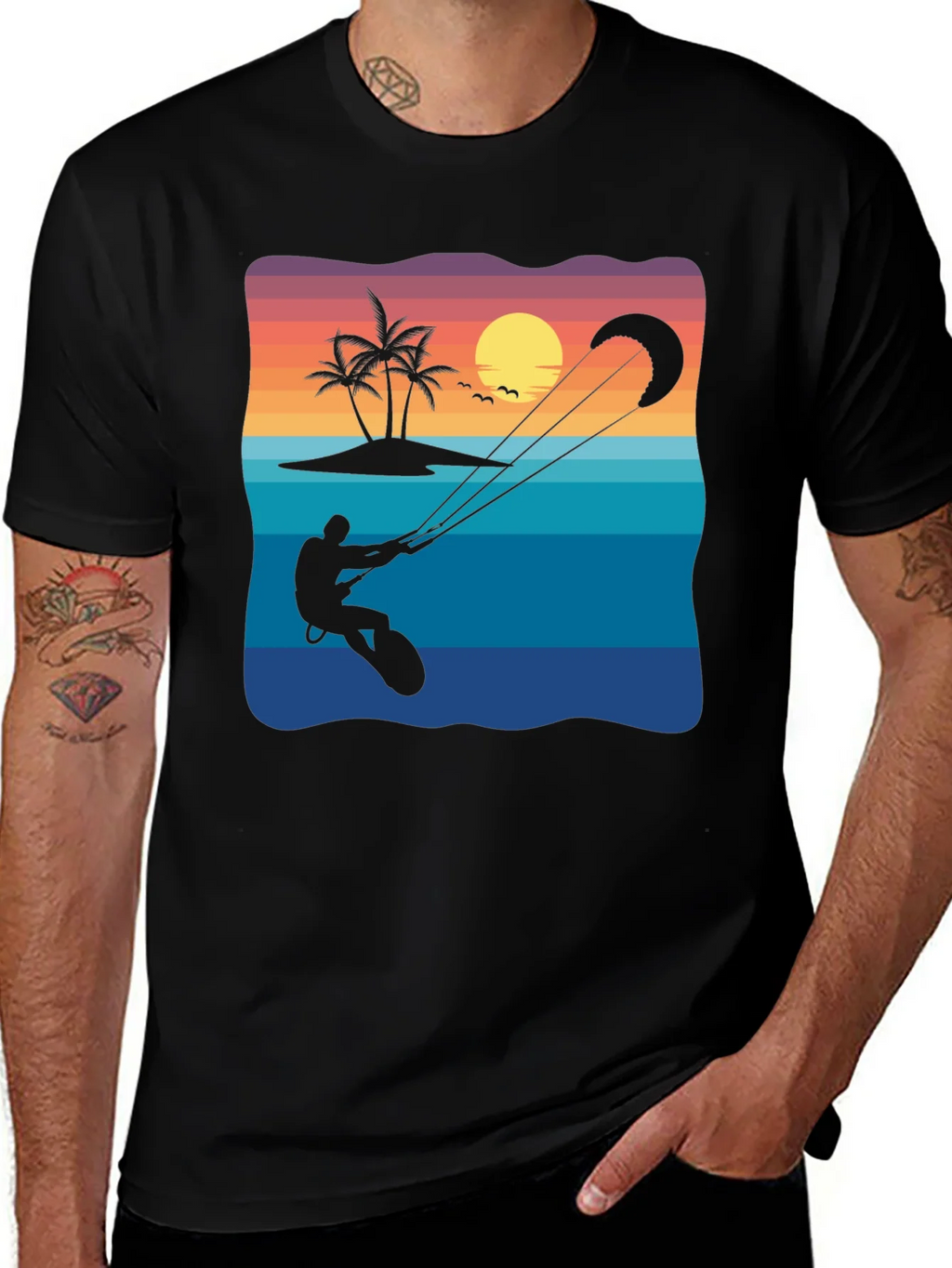 Kitesurfing Sunset Graphic Tee product image 1