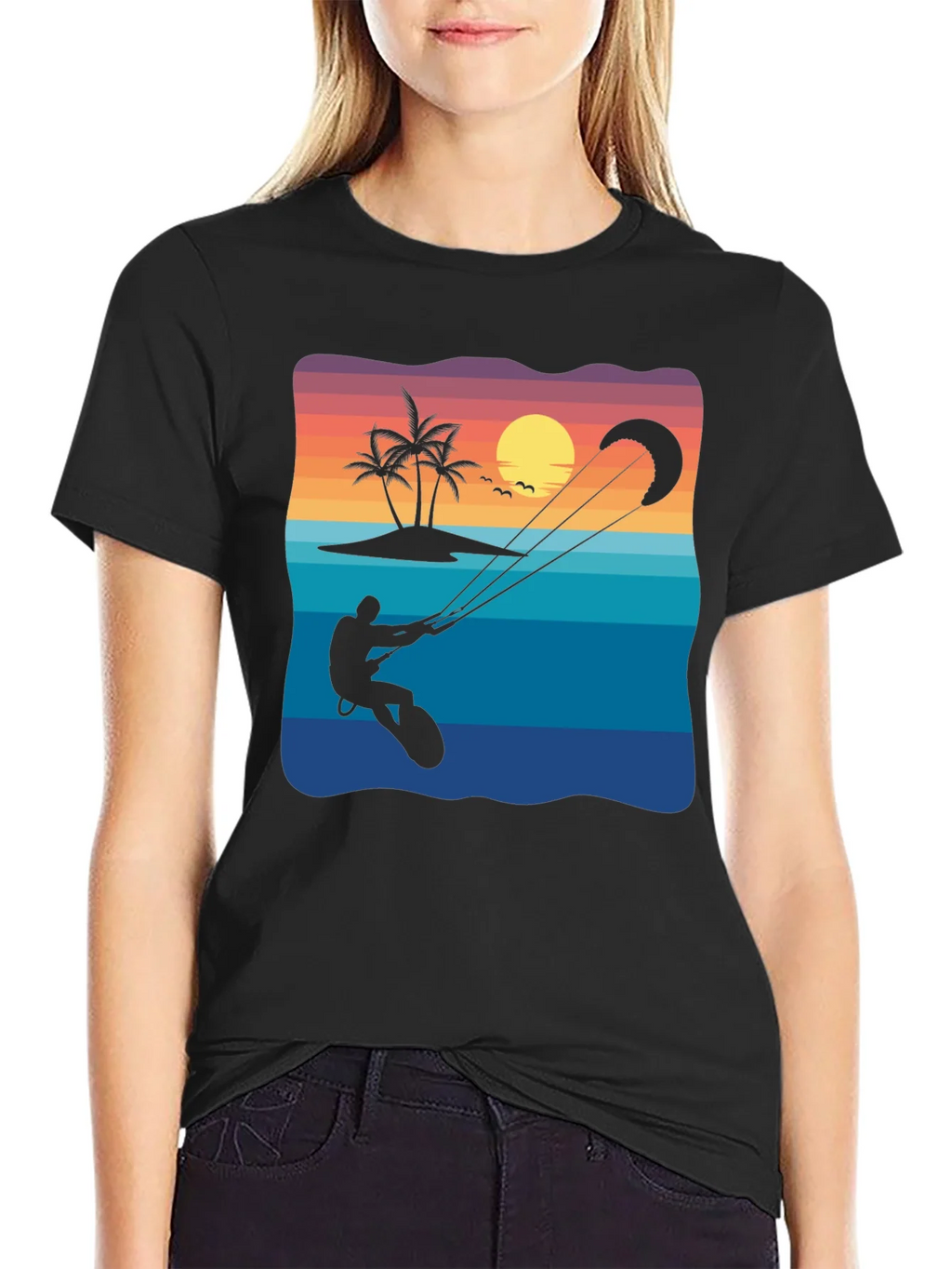 Kitesurfing Sunset Graphic Tee product image 2