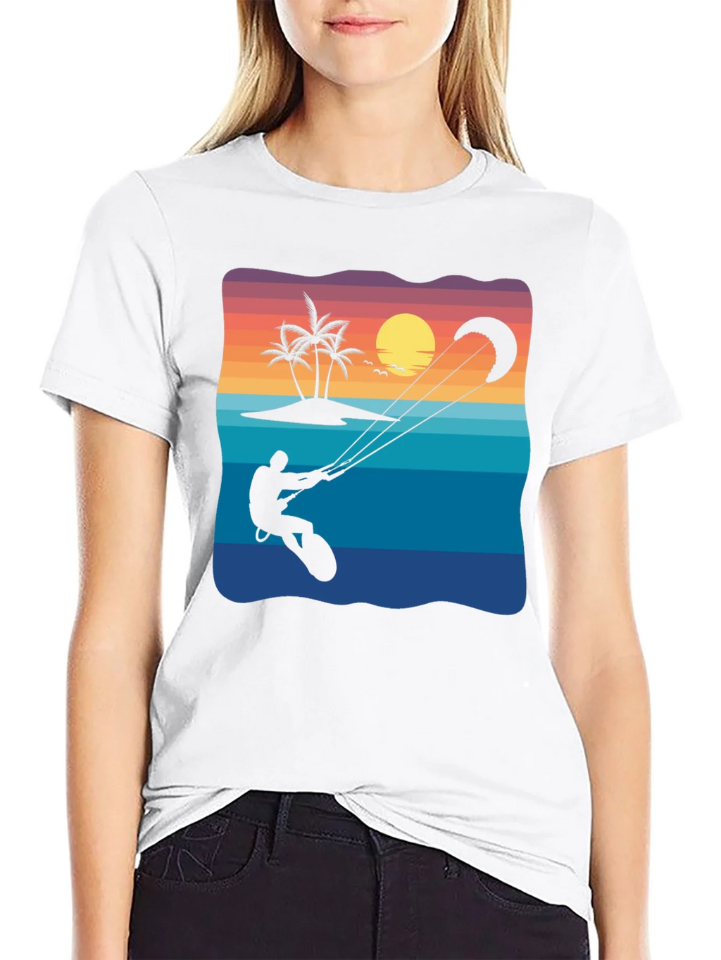 Kitesurfing Sunset Graphic Tee product image 5