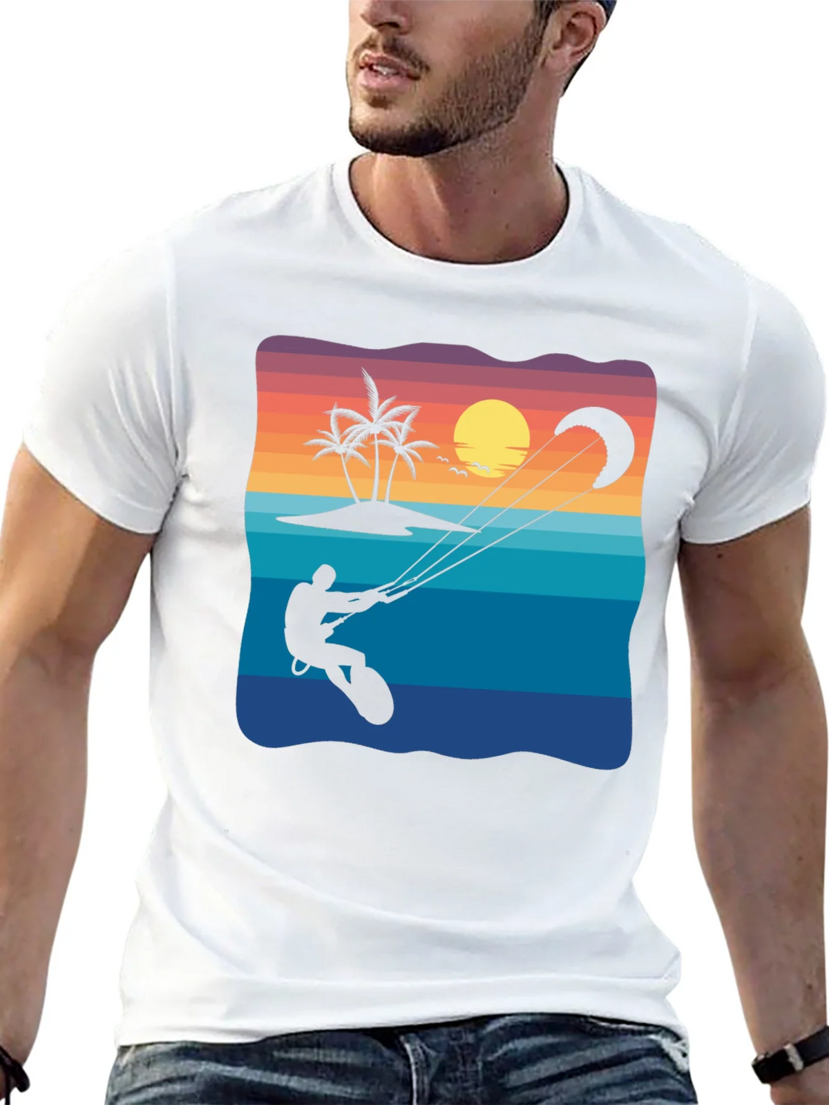 Kitesurfing Sunset Graphic Tee product image 8