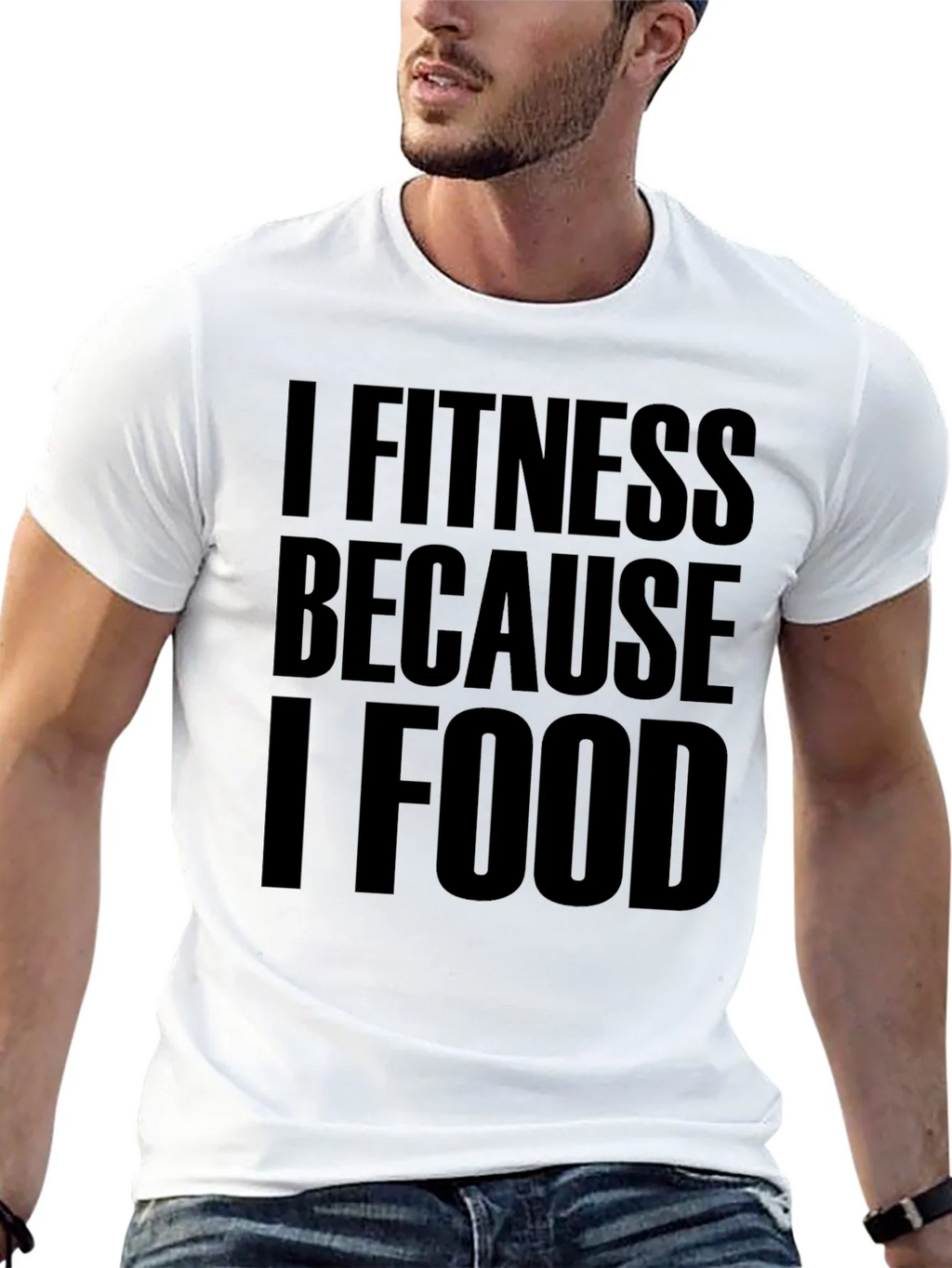 I Fitness Because I Food Black T-Shirt product image 11