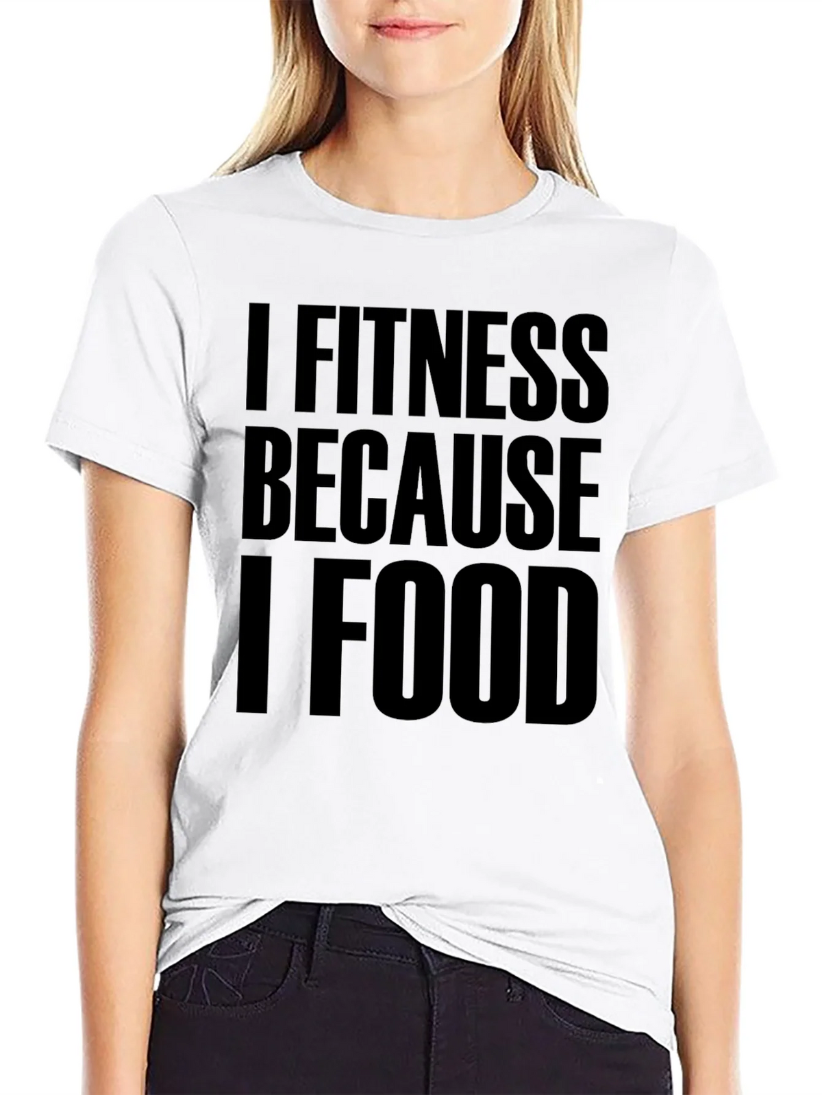 I Fitness Because I Food Black T-Shirt product image 8
