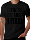 I Fitness Because I Food Black T-Shirt product image 1