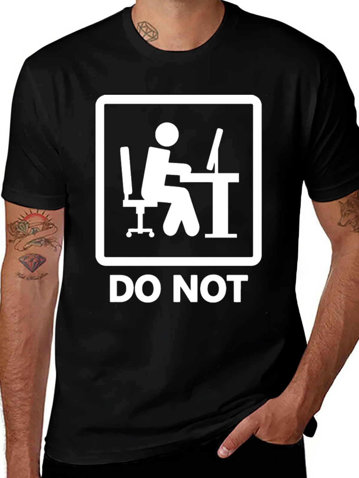 Do Not Office Worker Black T-Shirt product image 1