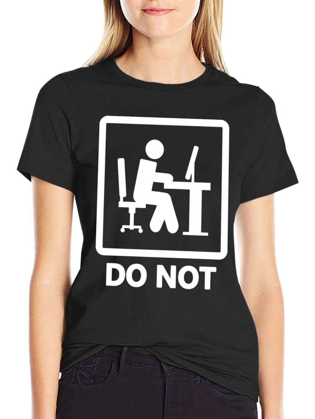 Do Not Office Worker Black T-Shirt product image 2