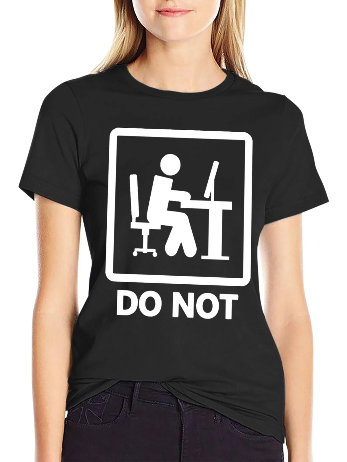 Do Not Office Worker Black T-Shirt product image 2