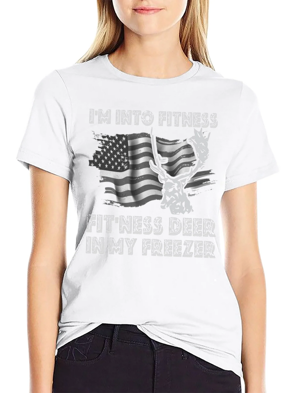 Fitness Deer T-Shirt - Funny American Flag Tee product image 8