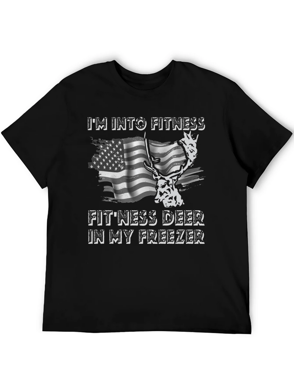 Fitness Deer T-Shirt - Funny American Flag Tee product image 5