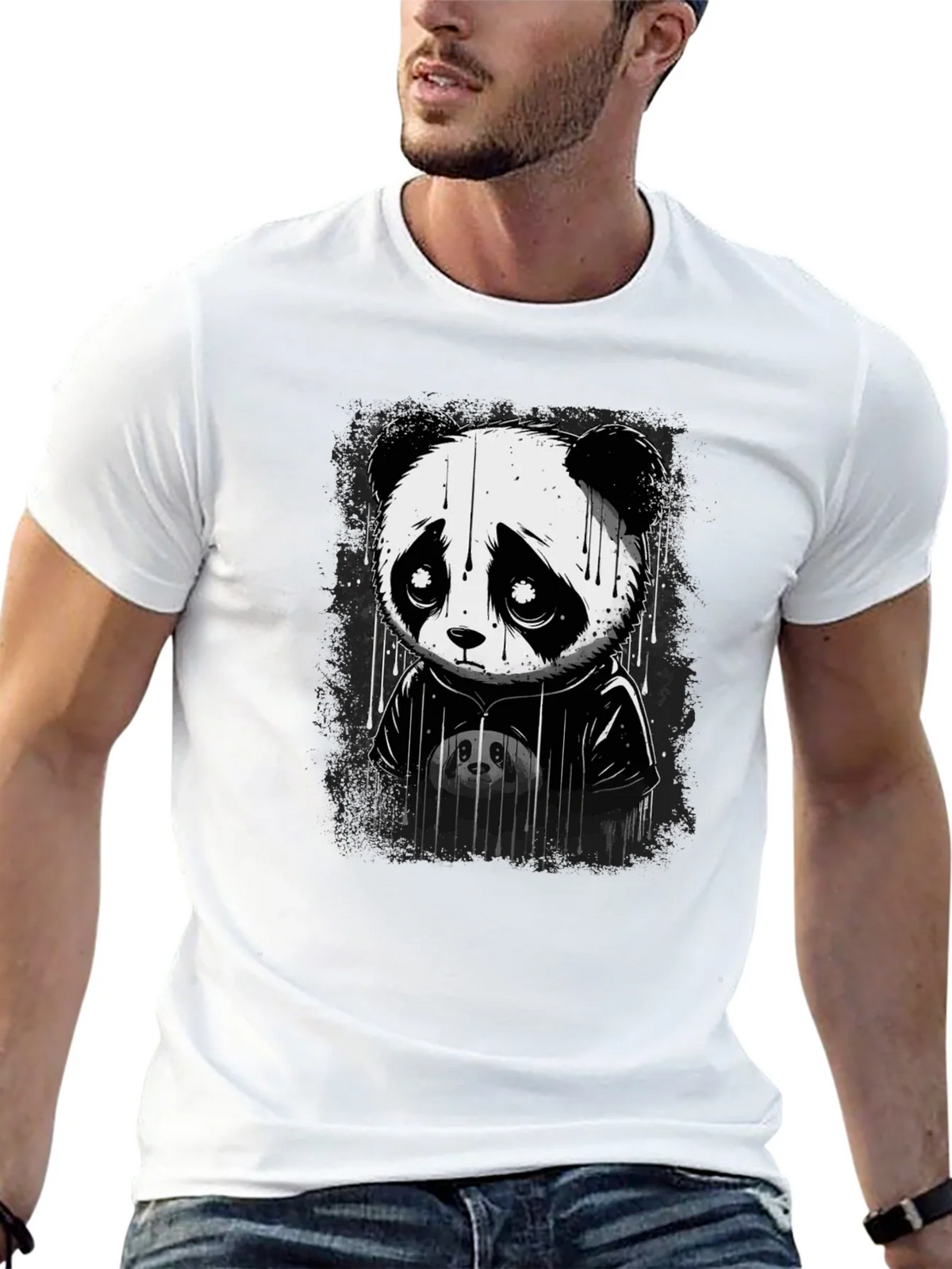 Sad Panda Graphic T-Shirt - Unisex Cotton Tee product image 8