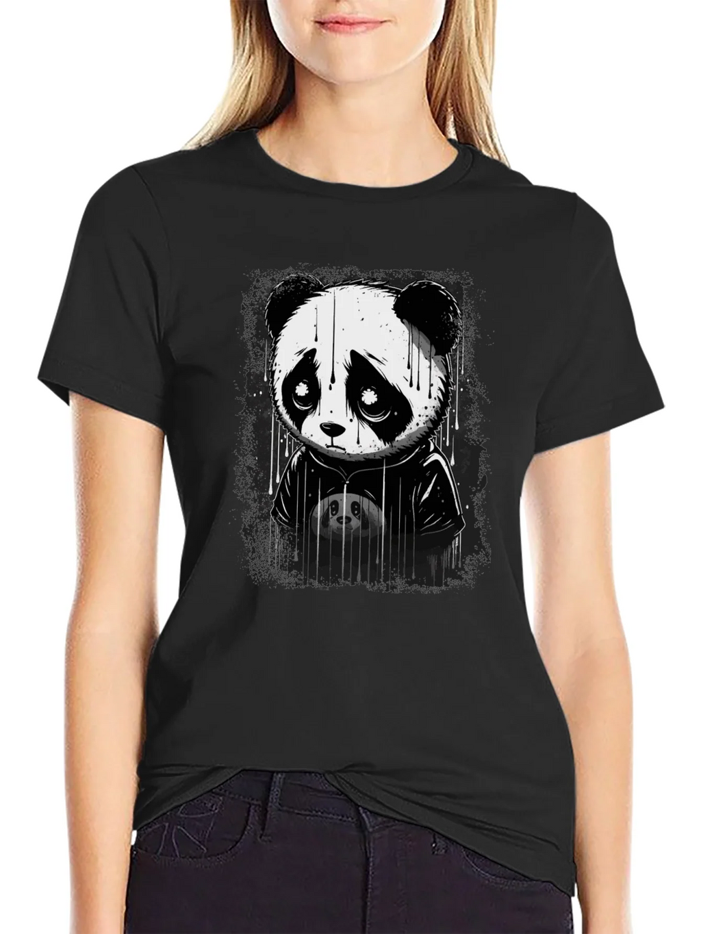 Sad Panda Graphic T-Shirt - Unisex Cotton Tee product image 1