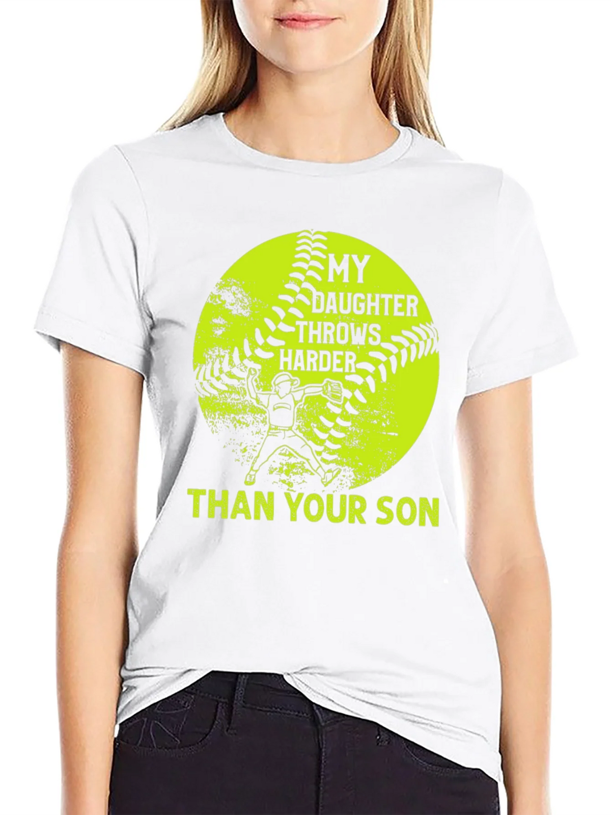 Softball Mom T-Shirt: My Daughter Throws Harder Than Your product image 5