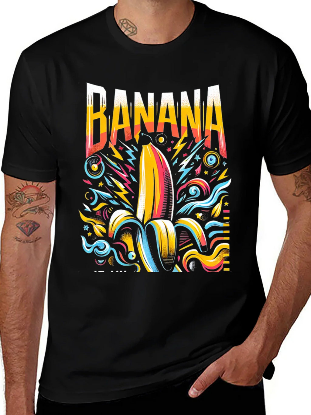 Funky Banana Graphic Tee - Mens Black T-Shirt product image 1