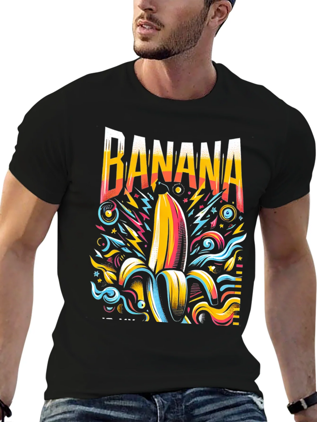 Funky Banana Graphic Tee - Mens Black T-Shirt product image 6