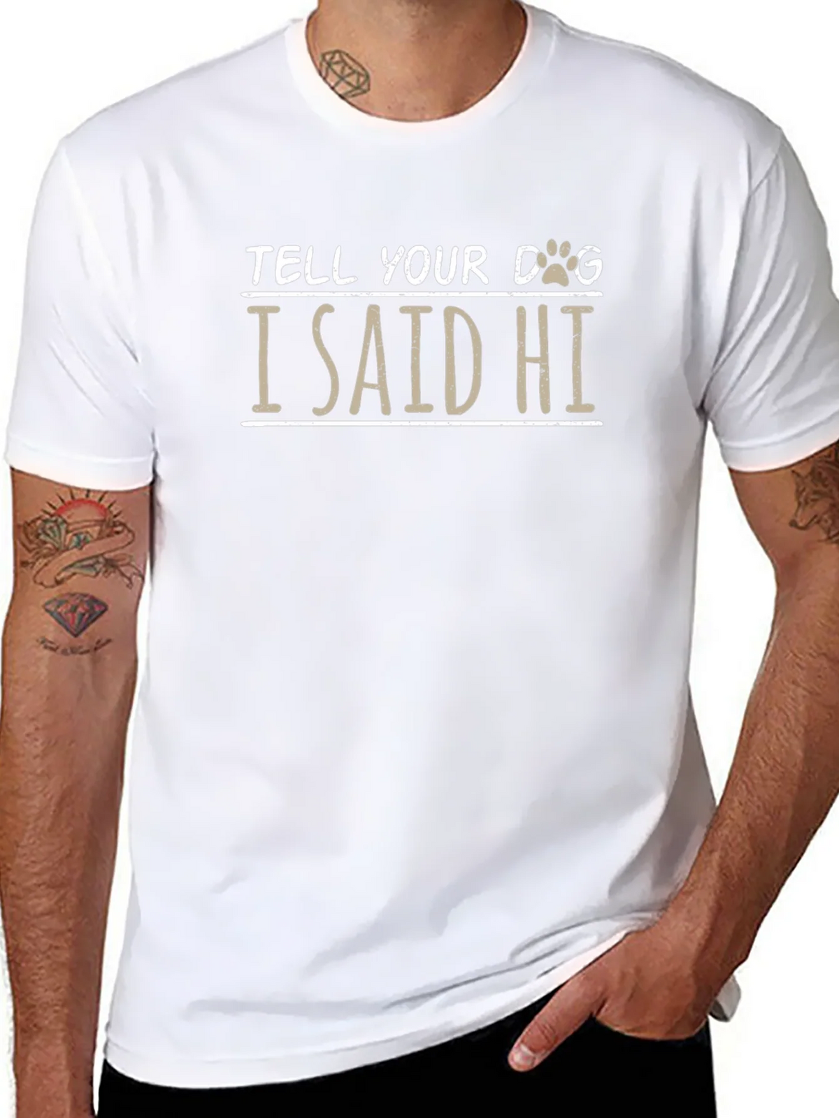 Tell Your Dog I Said Hi Black T-Shirt product image 6