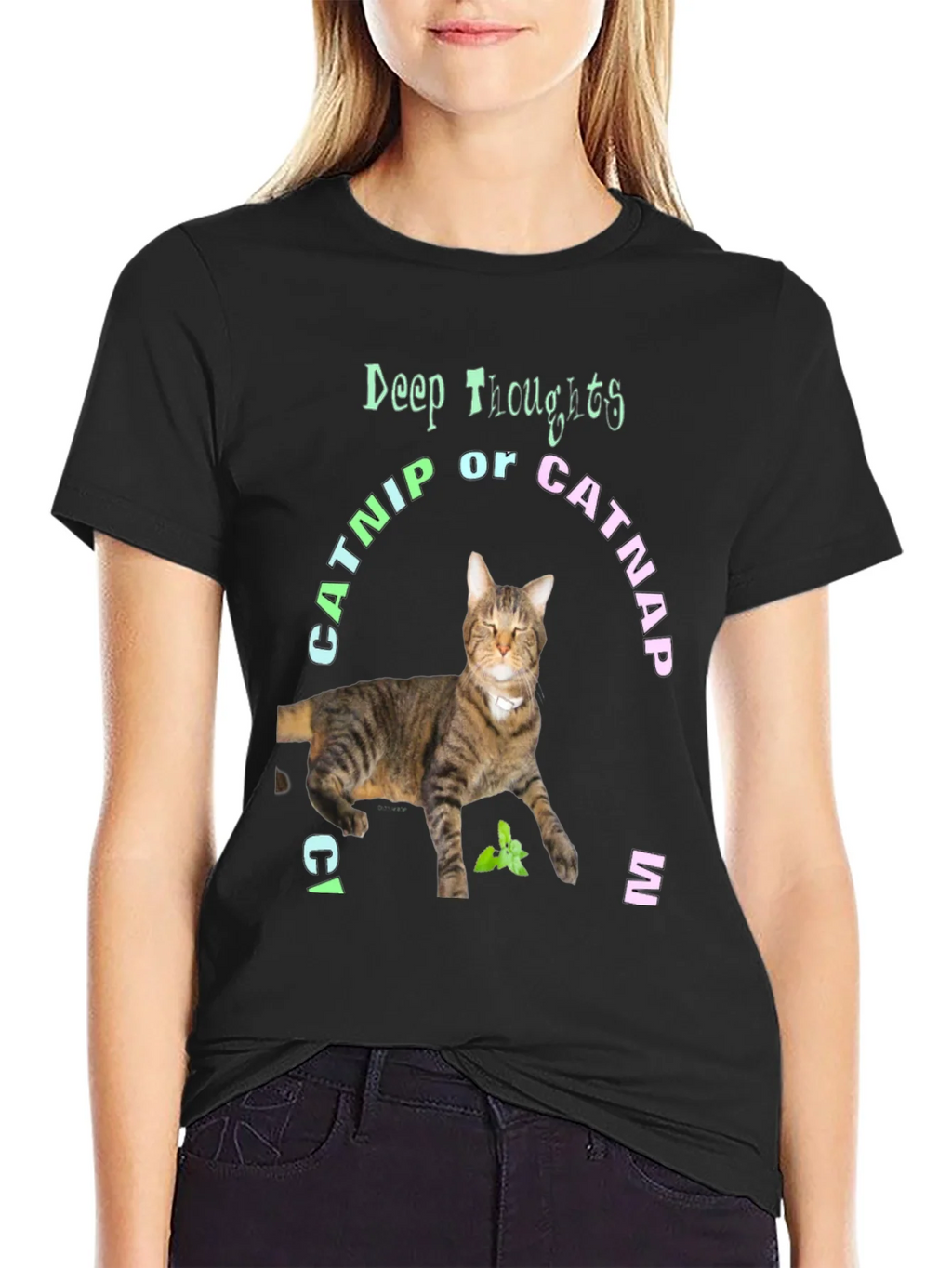 Deep Thoughts Catnip or Catnap T-Shirt product image 2