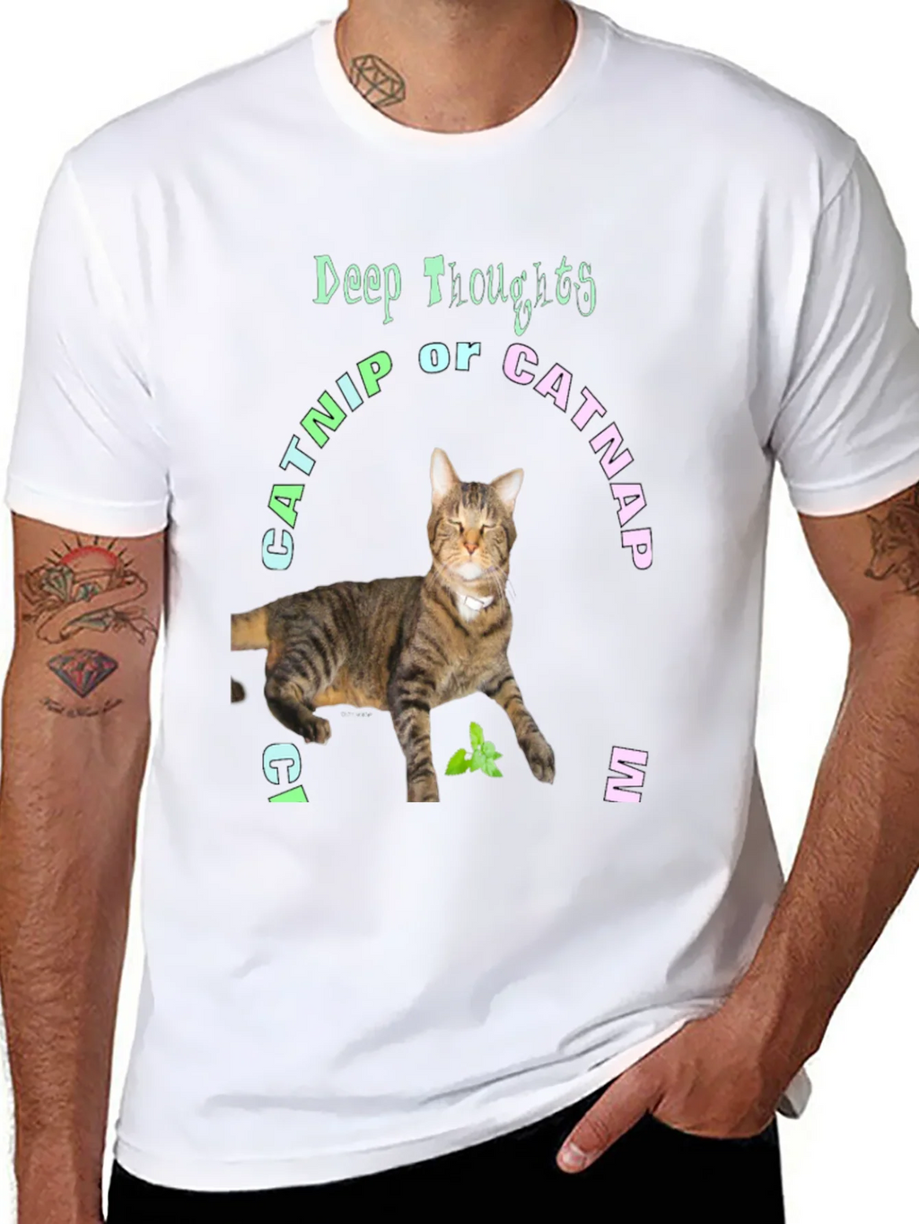 Deep Thoughts Catnip or Catnap T-Shirt product image 7