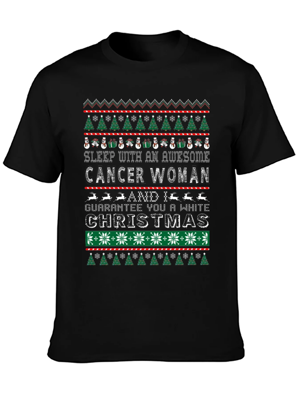 Awesome Cancer Woman Ugly Christmas Sweater T-Shirt product image 3