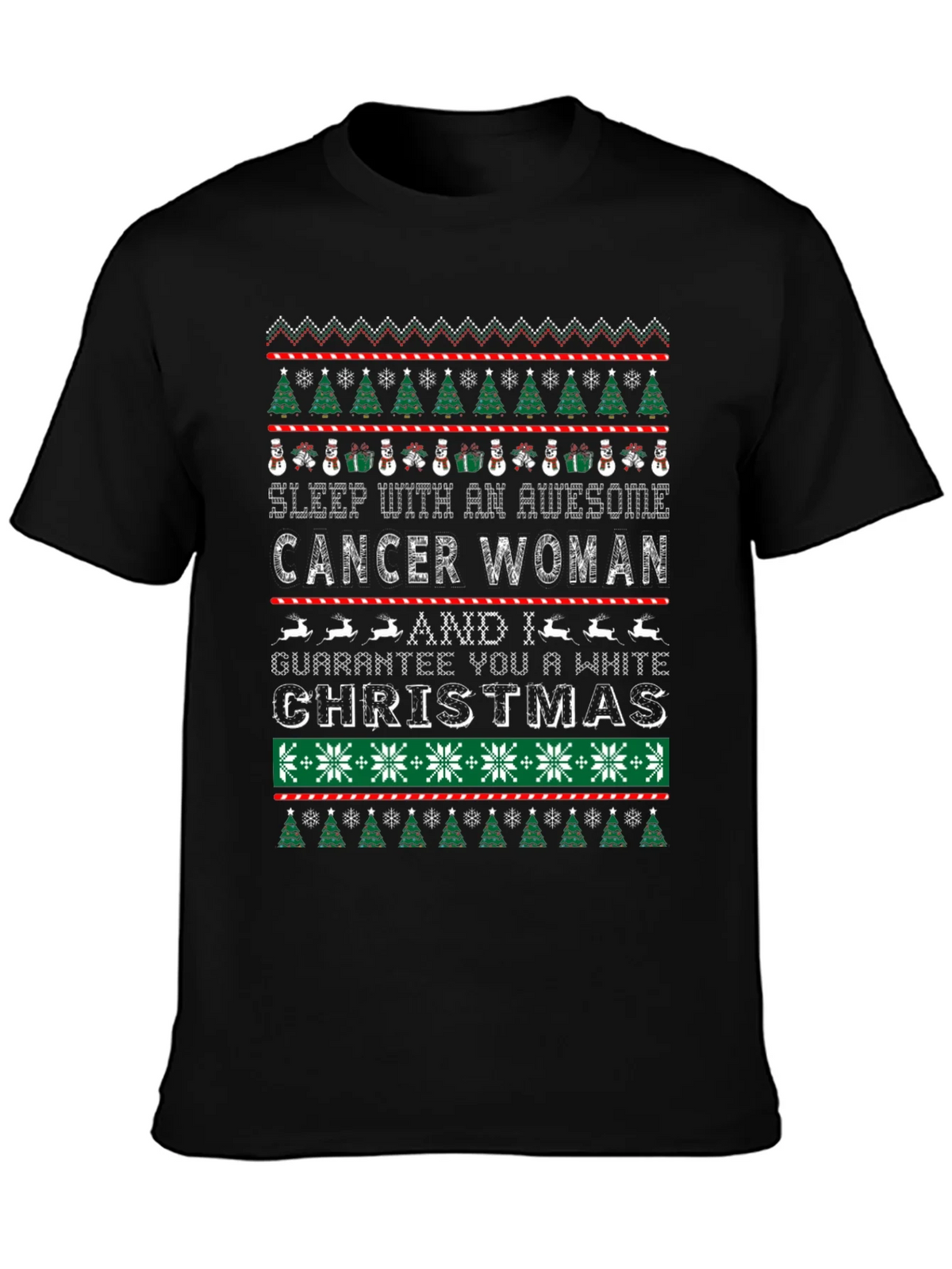Awesome Cancer Woman Ugly Christmas Sweater T-Shirt product image 3