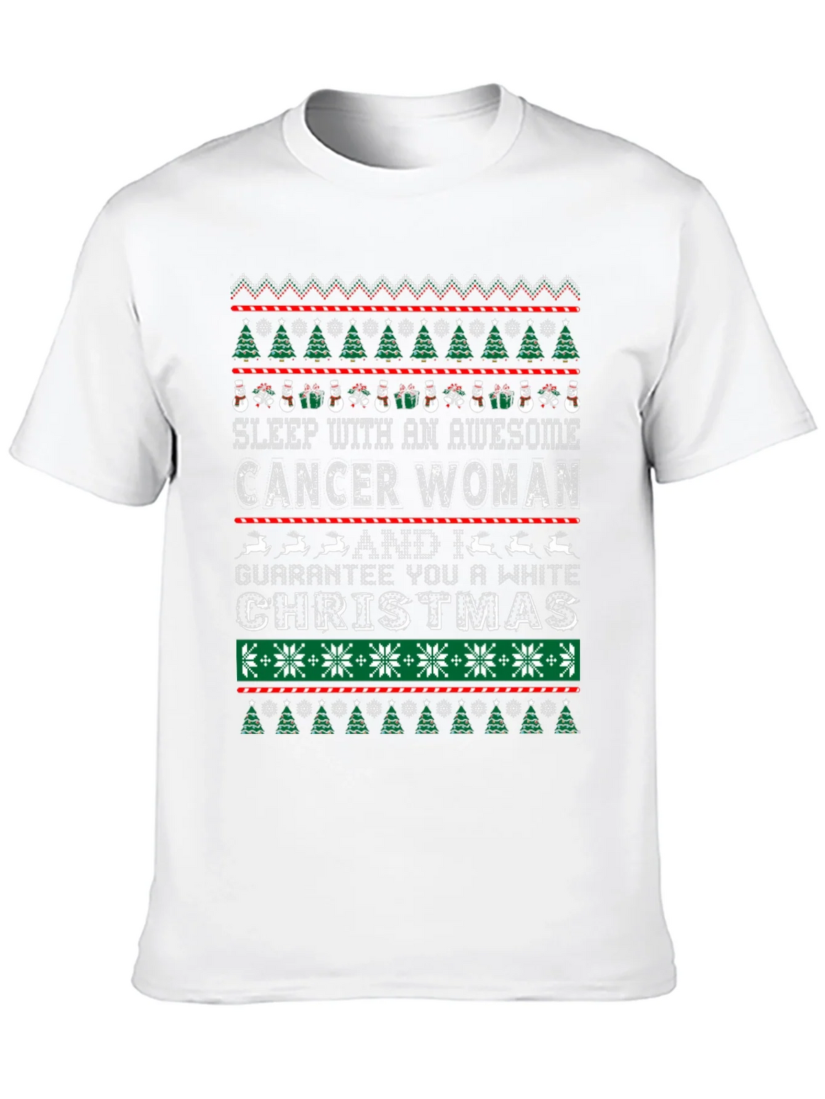 Awesome Cancer Woman Ugly Christmas Sweater T-Shirt product image 9