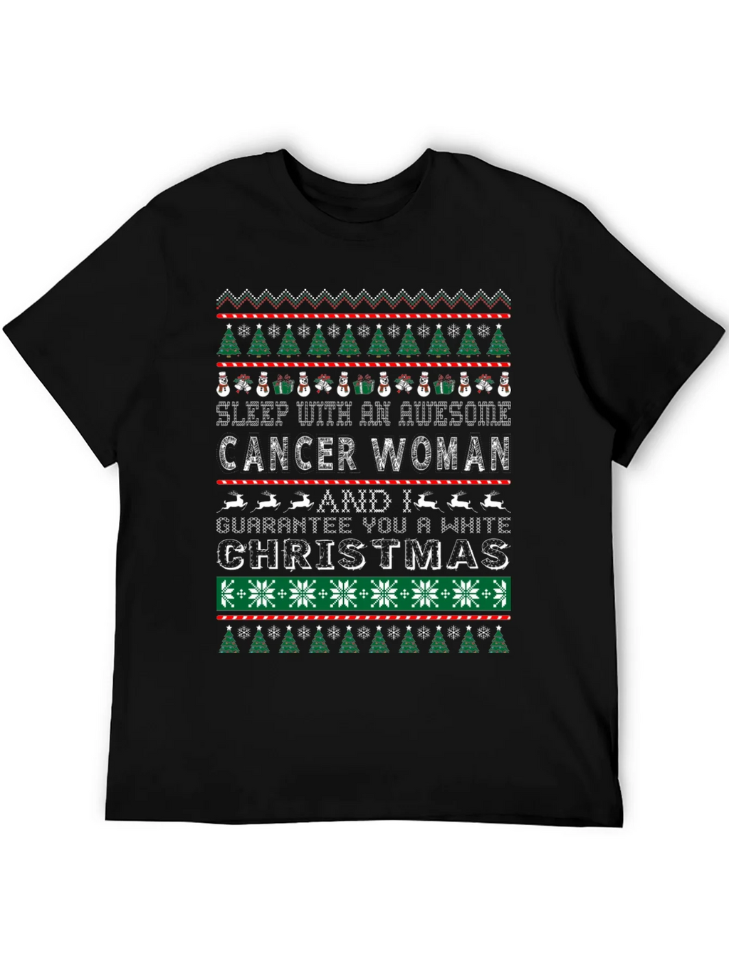 Awesome Cancer Woman Ugly Christmas Sweater T-Shirt product image 5