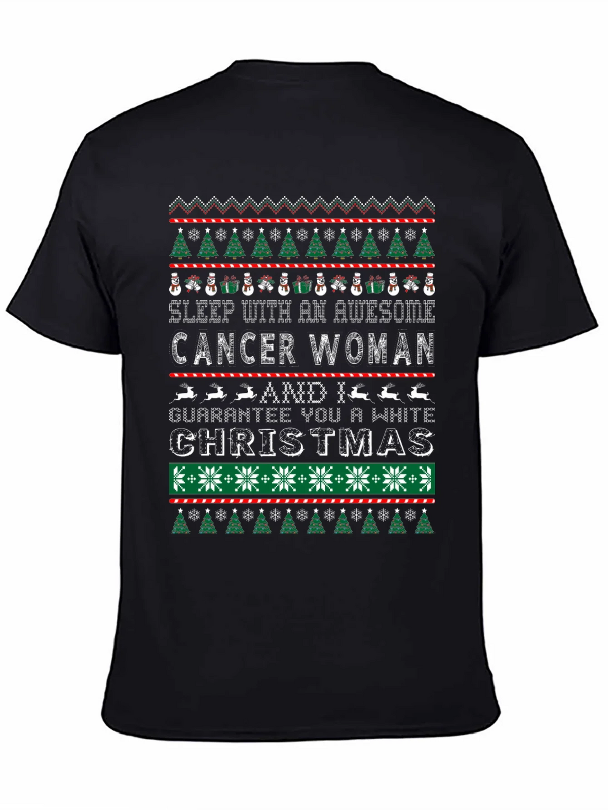 Awesome Cancer Woman Ugly Christmas Sweater T-Shirt product image 4