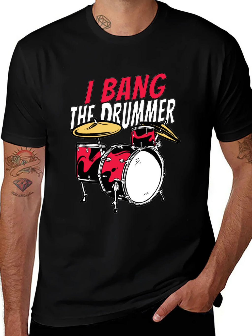 I Bang The Drummer Black T-Shirt product image 1
