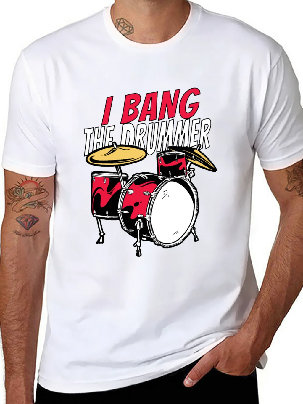I Bang The Drummer Black T-Shirt product image 7