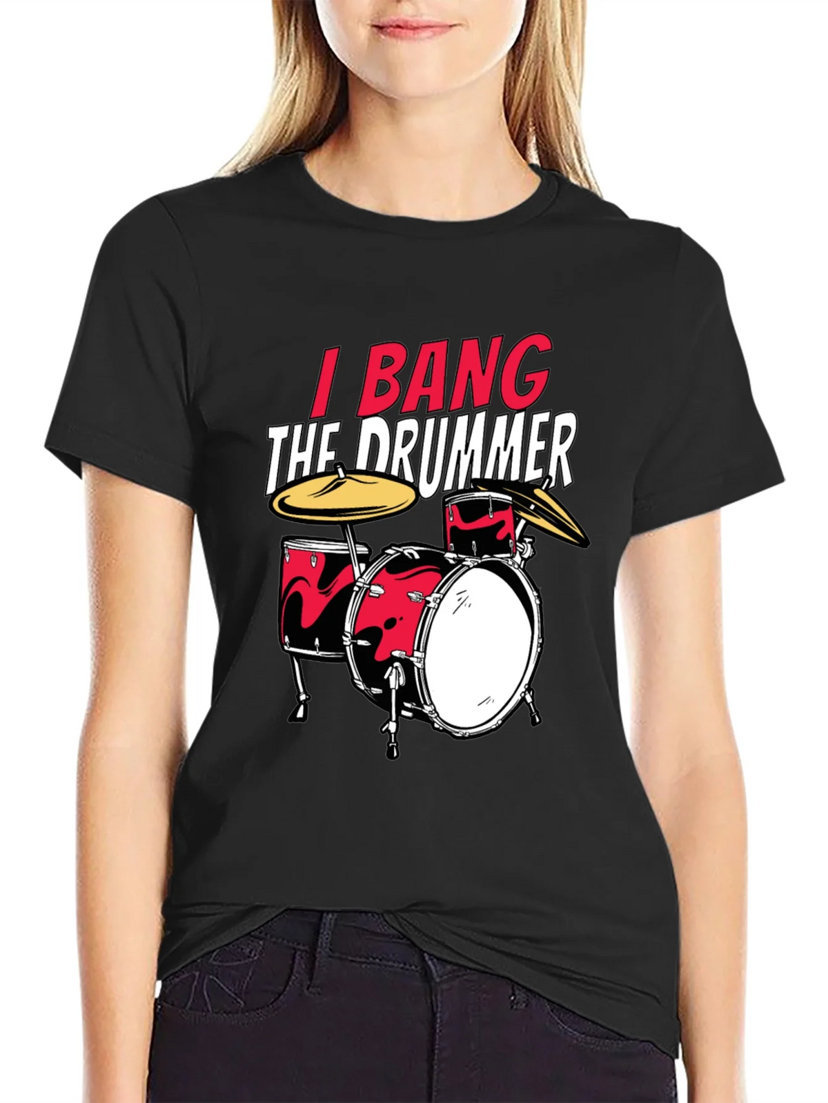 I Bang The Drummer Black T-Shirt product image 2
