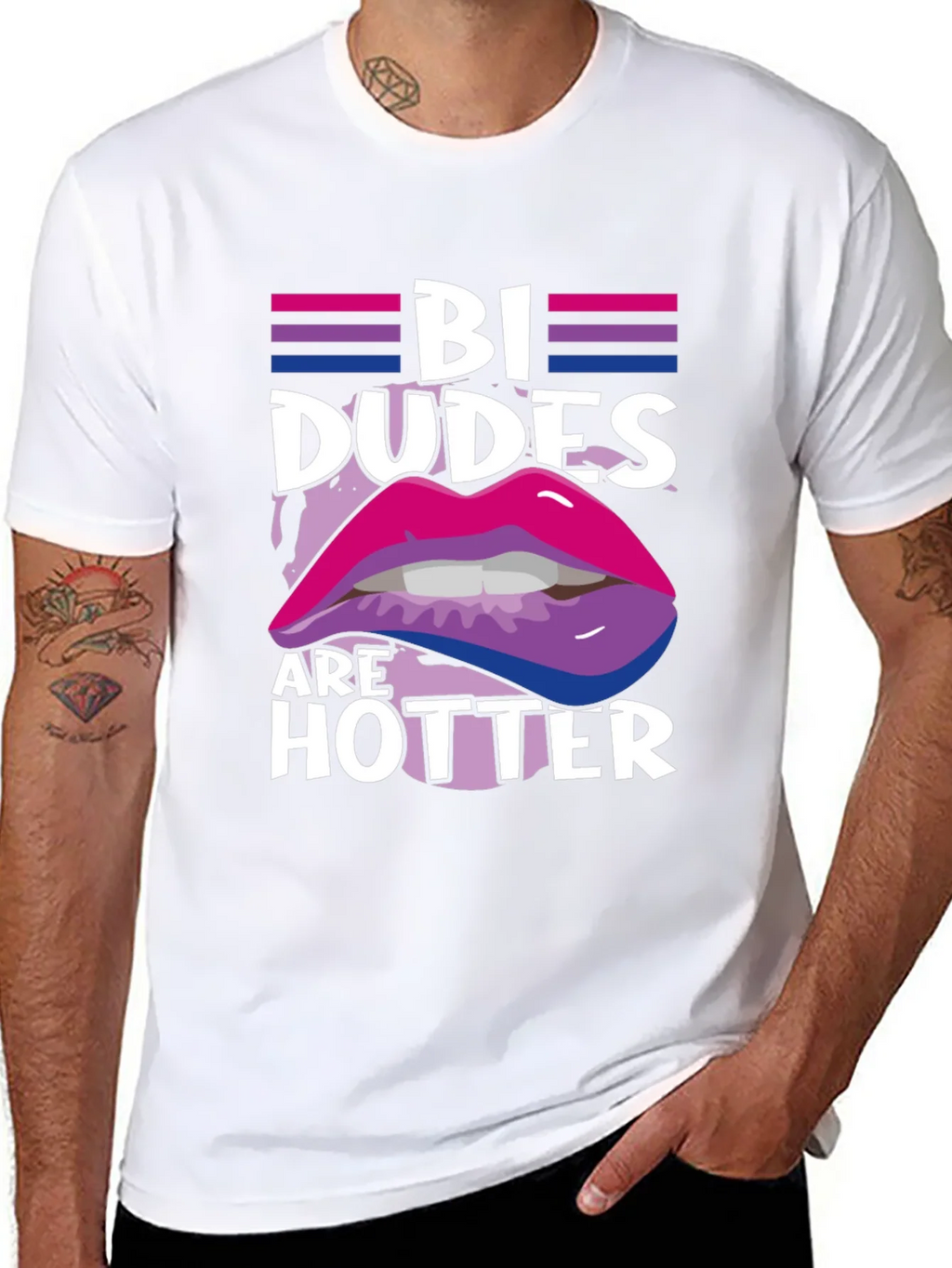 Bi Dudes are Hotter Graphic Tee product image 7