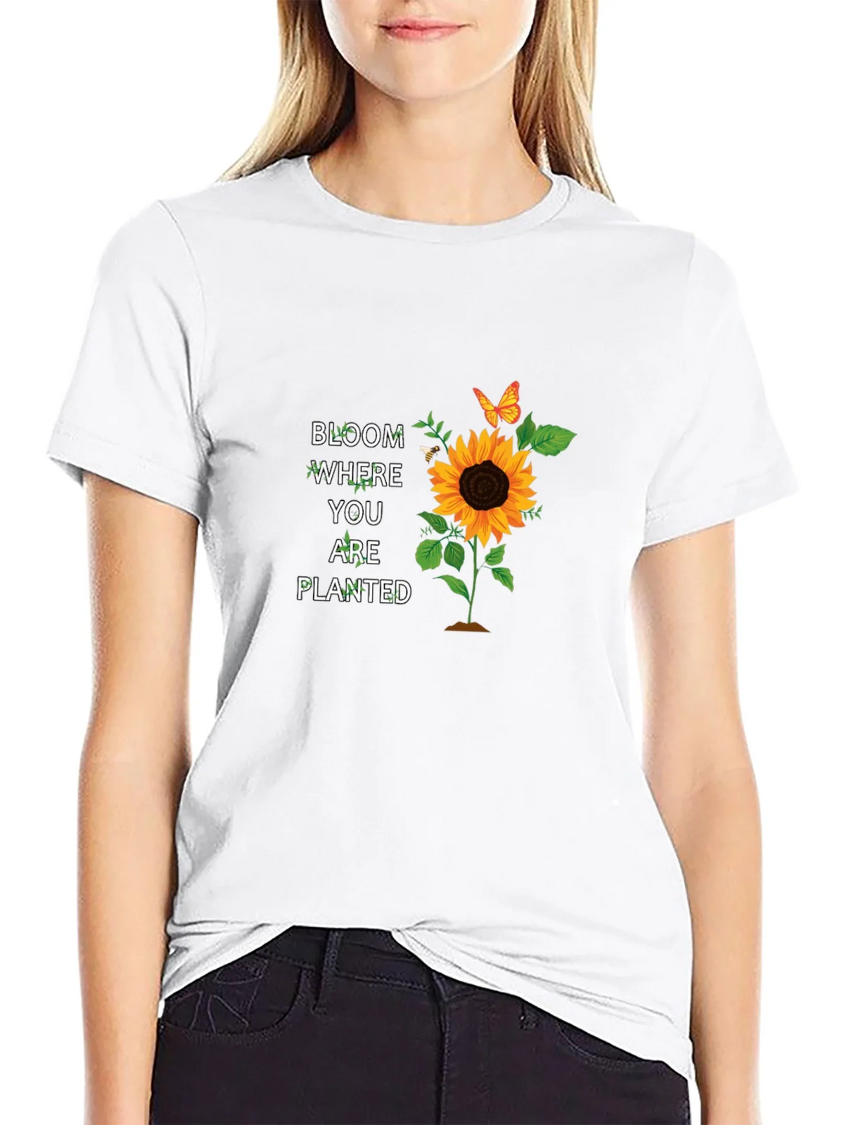 Bloom Where You Are Planted Sunflower T-Shirt product image 3