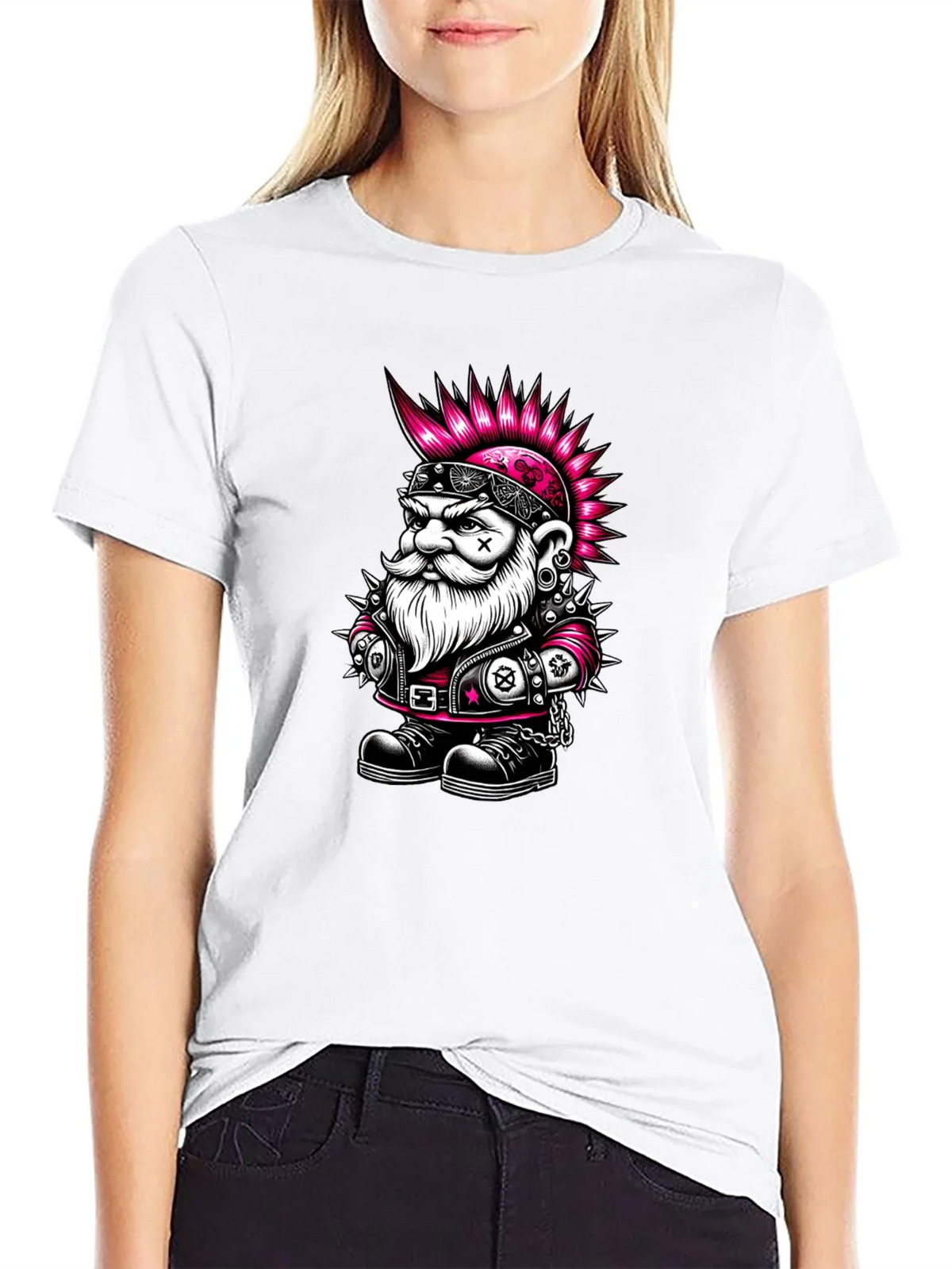 Punk Rock Gnome Graphic T-Shirt - Black product image 8