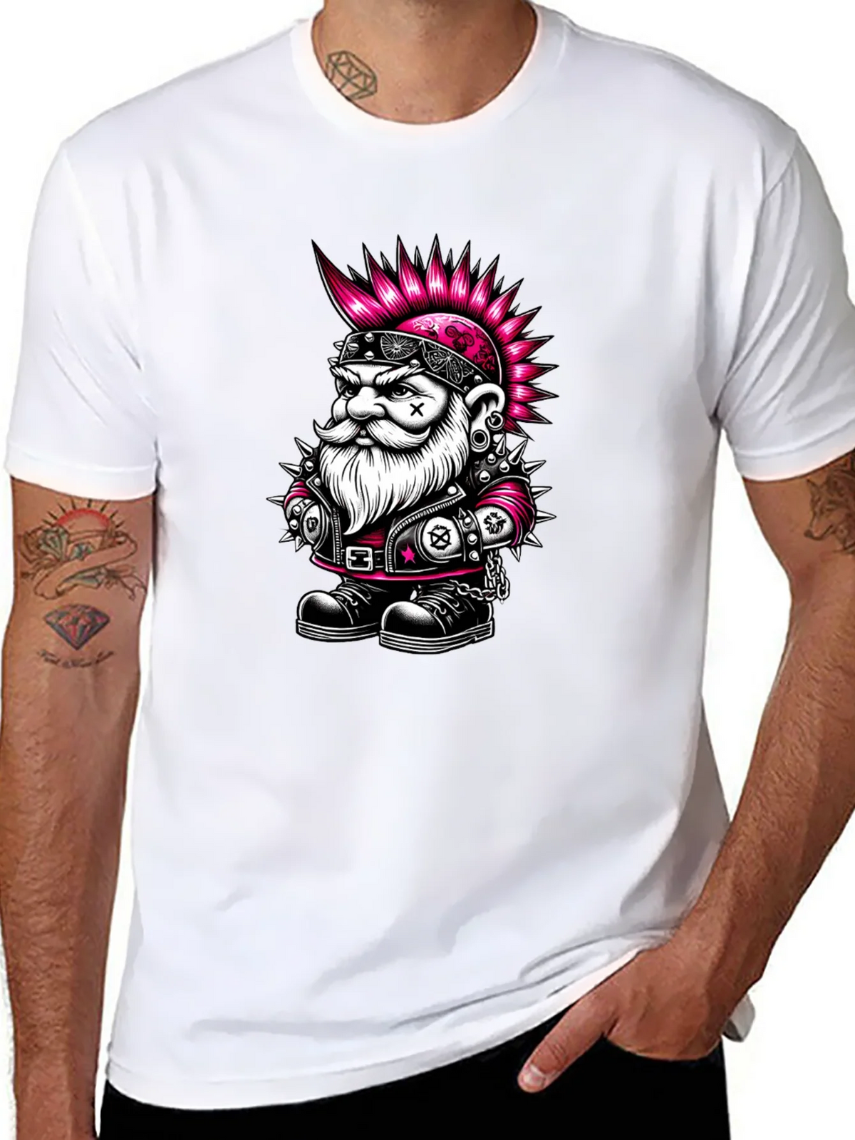 Punk Rock Gnome Graphic T-Shirt - Black product image 7