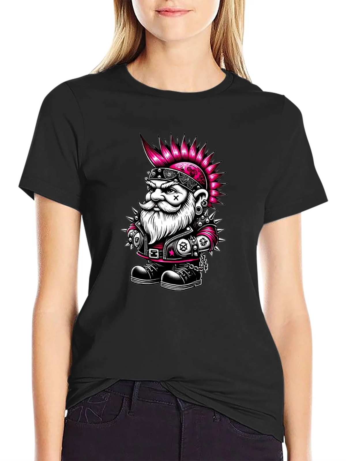 Punk Rock Gnome Graphic T-Shirt - Black product image 2