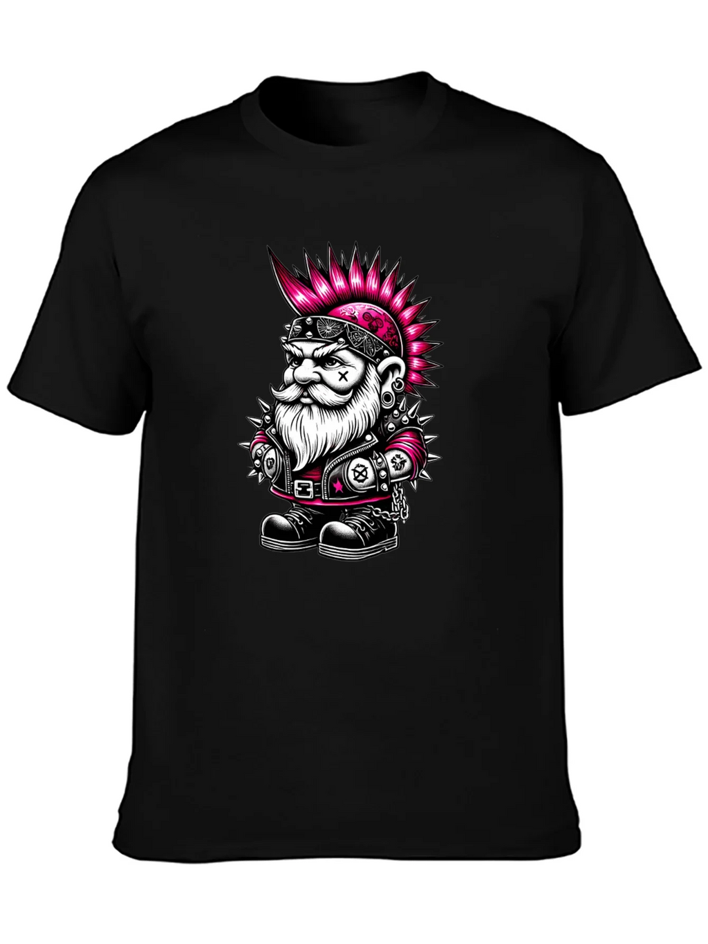 Punk Rock Gnome Graphic T-Shirt - Black product image 3