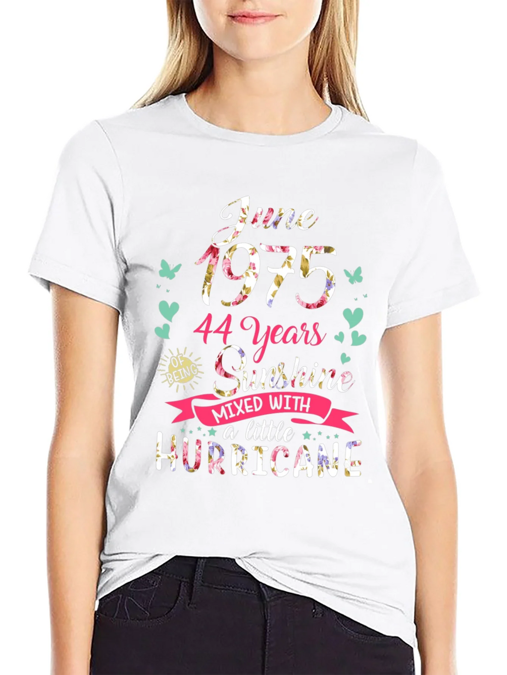 June 1975 Floral T-Shirt - 44 Years Sunshine & Hurricane product image 8