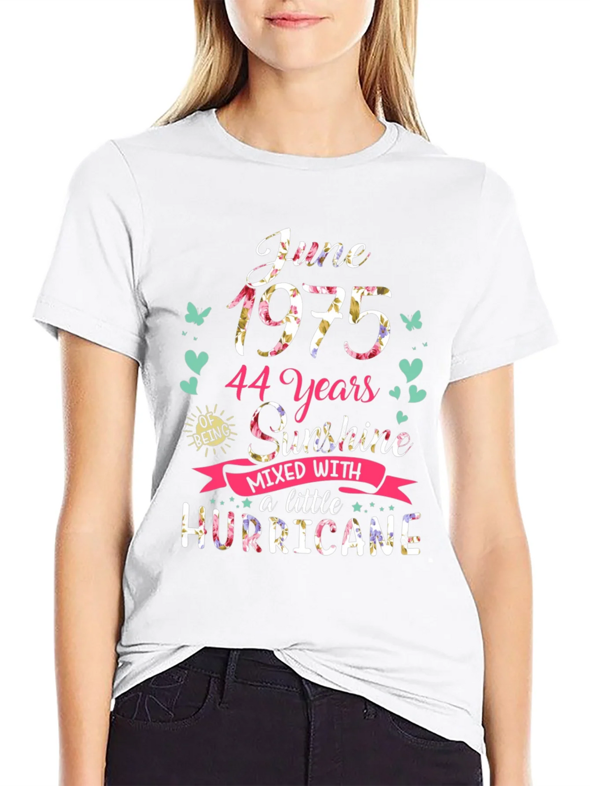 June 1975 Floral T-Shirt - 44 Years Sunshine & Hurricane product image 8