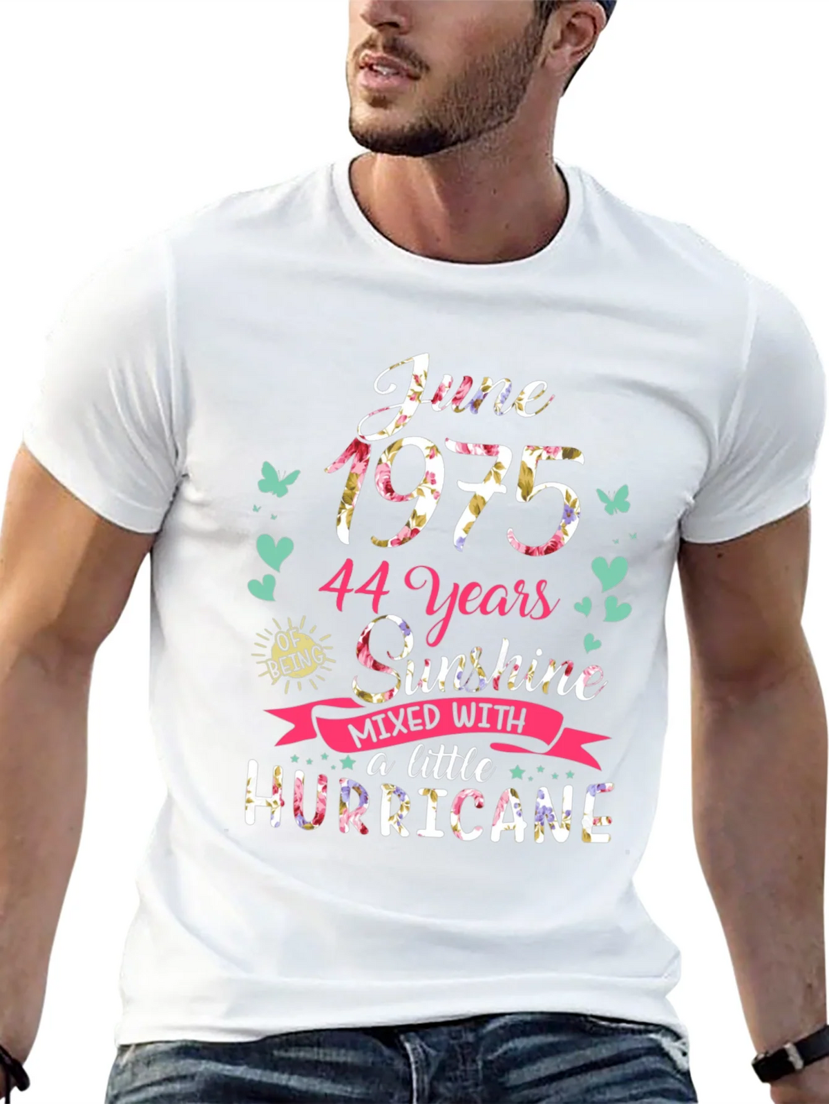 June 1975 Floral T-Shirt - 44 Years Sunshine & Hurricane product image 12